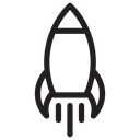 Rocket, Space Ship, Rocket Ship, Spacecrafts, transport, Rocket Launch Black icon
