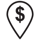 Bank, Business, placeholder, Dollar Symbol, signs, Map Point, pin, map pointer, Map Location Black icon