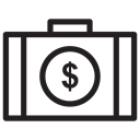 Bank, luggage, suitcase, Business, Briefcase, case, Dollar Symbol, Money Black icon