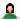 user, green, Female Black icon