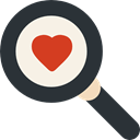 magnifying glass, Loupe, medical, checking, Heart DarkSlateGray icon