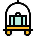 transport, Bellboy, baggage, luggage, trolley, hotel Black icon