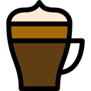 cappuccino, coffee cup, Coffee Shop, hot drink, food Black icon
