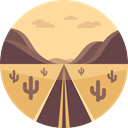 landscape, Cactus, Desert, Road, nature NavajoWhite icon