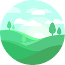 nature, trees, landscape, hills, Sunny, mountain MediumSeaGreen icon