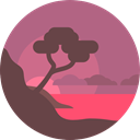 landscape, sea, Cape, ocean, nature PaleVioletRed icon