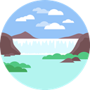 natural, river, landscape, nature, waterfall LightSkyBlue icon