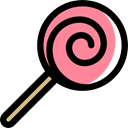 sweet, food, stick, Lollipop, Dessert Black icon