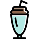straw, Chocolate, milkshake, cup, food, Dessert, drink Black icon