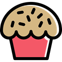 Bakery, food, baked, sweet, cupcake, muffin, Dessert Tan icon