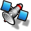 Satellite, hot Black icon