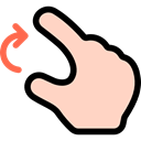 Finger, Multimedia Option, Hands, Gestures, rotate PeachPuff icon