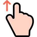 Gestures, Multimedia Option, Hands, Finger, swipe up PeachPuff icon