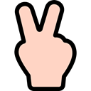 Gestures, Finger, Victory, Hands PeachPuff icon