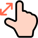 Finger, Zoom in, Hands, Multimedia Option, Gestures PeachPuff icon