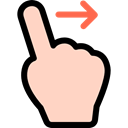 Gestures, Hands, Finger, Swipe Right, Multimedia Option PeachPuff icon