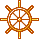 sailing boat, ship, sailing, Boat, steering wheel SaddleBrown icon