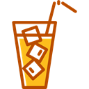Refreshment, soda, glass, drinks, straw, food Black icon