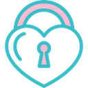 padlock, romantic, Heart Shaped, love, Key, Tools And Utensils Icon