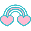 weather, Rainbow, Hearts, romantic, love MediumTurquoise icon