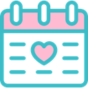 Calendar, Heart, Wedding Day, romantic, love MediumTurquoise icon