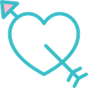 Arrow, Heart, Valentines Day, love, romantic, Cupid Black icon