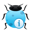 Info, bug Black icon