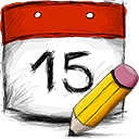 Edit, date Firebrick icon