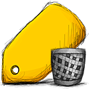 Trash, tag Gold icon