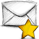 Email, Starred Black icon