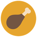 chicken leg, food, Cooking, turkey, Turkey Leg Goldenrod icon