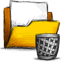 Trash, Folder Gold icon