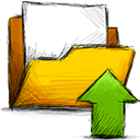 upload, Folder Gold icon