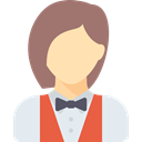 waiter, job, Restaurant, people, woman, Avatar, Occupation, profession Gray icon