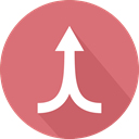 Orientation, Arrows, up arrow, directional, Multimedia Option PaleVioletRed icon