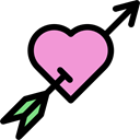 Heart, Cupid, romantic, lovely, romance, valentines, shapes Black icon
