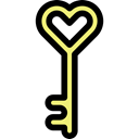Key, Heart Shaped, love, Tools And Utensils, romantic Black icon