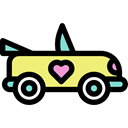 transport, romantic, vehicle, Automobile, Heart, Wedding Car Black icon