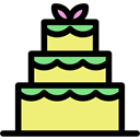 Dessert, Wedding Cake, birthday, Bakery, sweet, food Black icon