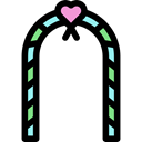 Celebration, Heart, romantic, love, Wedding Arch Black icon