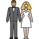 groom, woman, Family, Newlyweds, Bride, love, wedding, Man, people Black icon