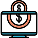 Dollar Symbol, Multimedia, Currency, profit, monitor, Money, screen, coin Black icon