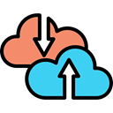 Computing Cloud, Cloud Data, Multimedia, download, upload Black icon