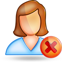 Female, user, Block Black icon