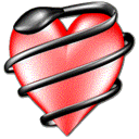 Heart, snake Black icon