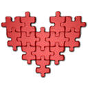Puzzle, Heart Black icon