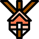 Home, real estate, property, buildings, Construction, Tree house, residential Black icon