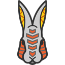 mammal, Animals, head, tribal, Indigenous, wildlife, Hare Black icon