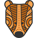 Animals, tribal, wildlife, bear, head, mammal, Indigenous DarkSlateGray icon
