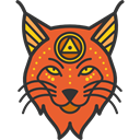 lynx, Animals, mammal, wildlife, Indigenous, head, tribal Chocolate icon